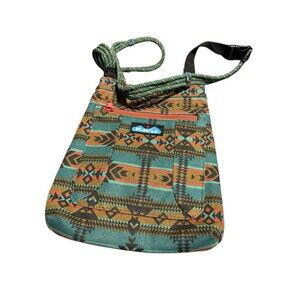 Kavu Keepalong Crossbody Pacific Blanket Pattern With Key Attachment And Pockets